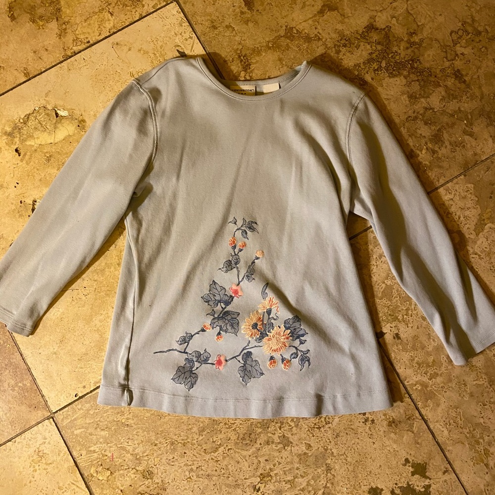 😍Covington girls 8-10 (fit) Blue Floral Shirt Top